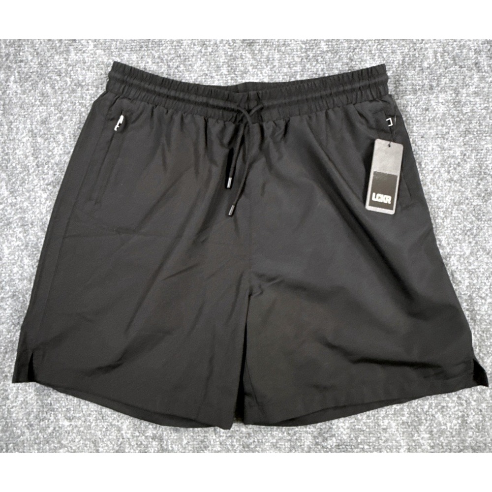 LCKR Jaxtyn Kids XL Black Active Athletic Shorts Side Zip Pockets NWT